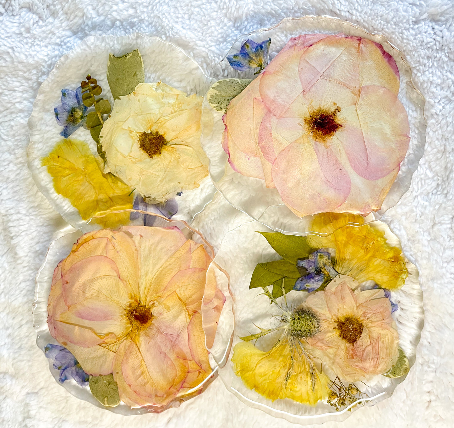 Agate Edge Resin Coasters, Set of 4, Add-On Item
