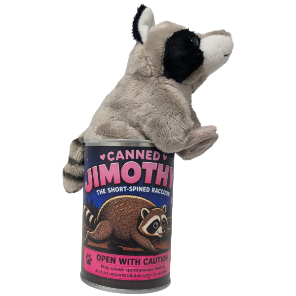 Canned Jimothy the Short Spined Raccoon Seattle Viral Hit