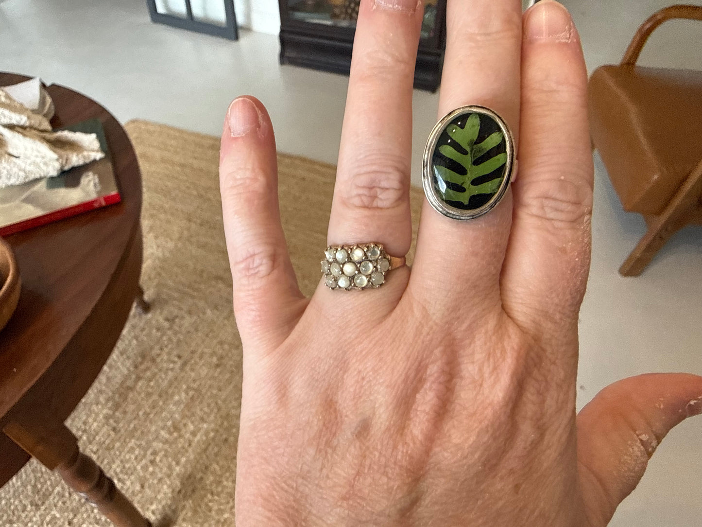 Resurrection Fern Ring, Oval