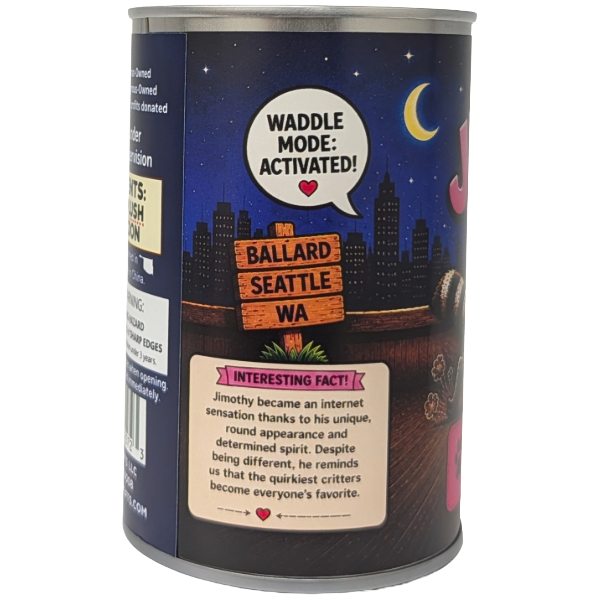 Canned Jimothy the Short Spined Raccoon Seattle Viral Hit