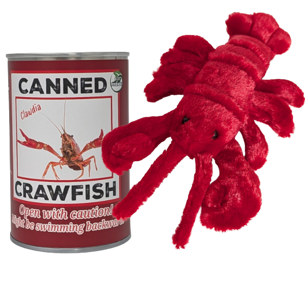 Clawdia the Canned Crawfish - Eco-Friendly Plush w/Jokes