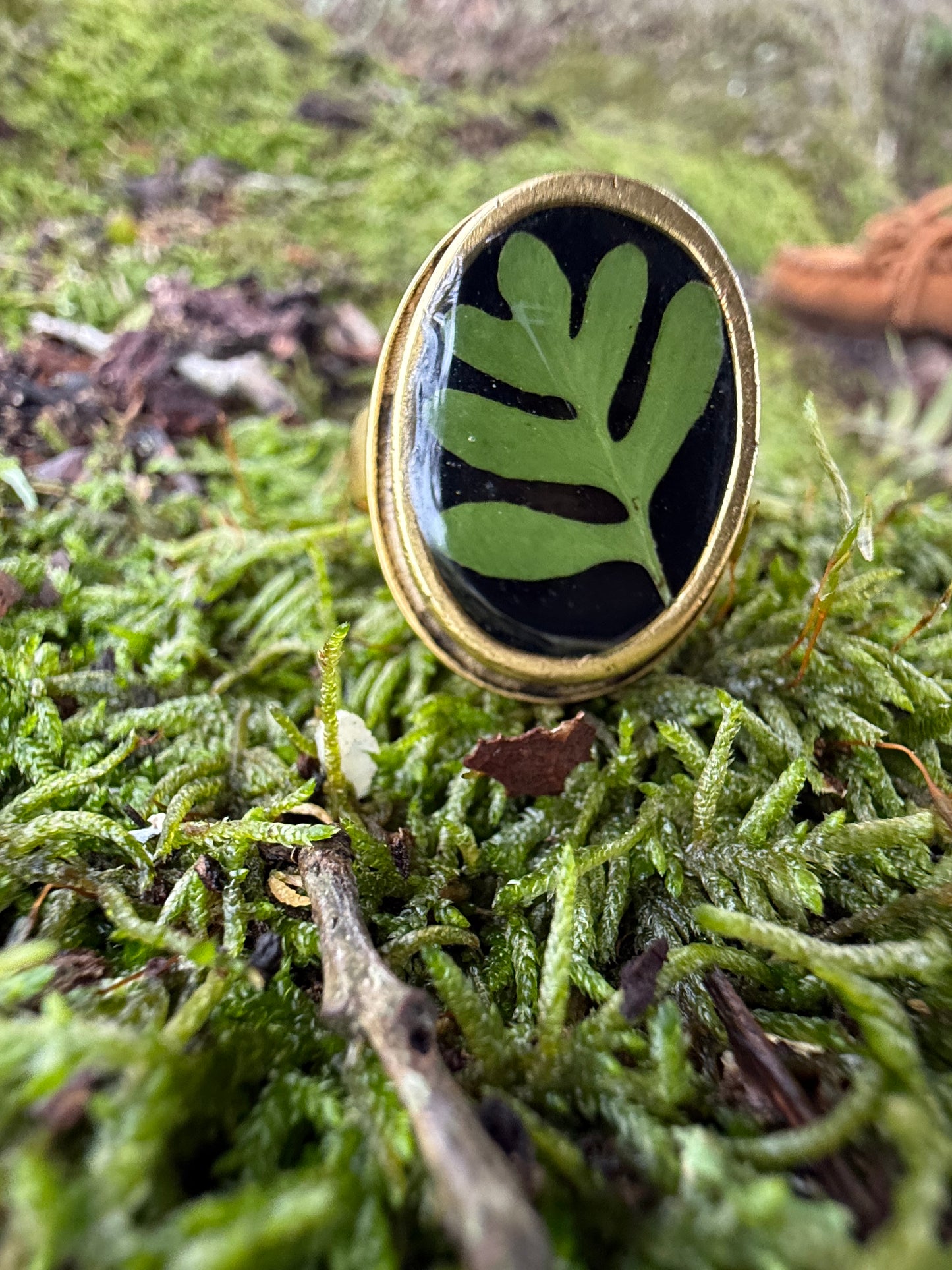 Resurrection Fern Ring, Oval