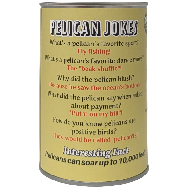 Swoops the Canned Pelican - Eco-Friendly and Recycled Gift