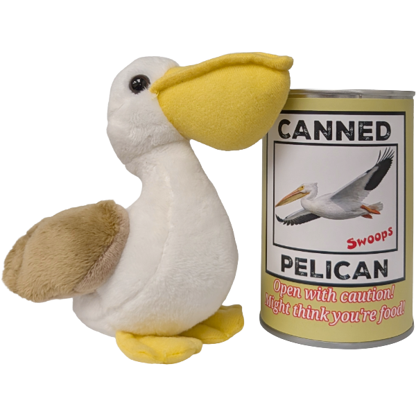 Swoops the Canned Pelican - Eco-Friendly and Recycled Gift