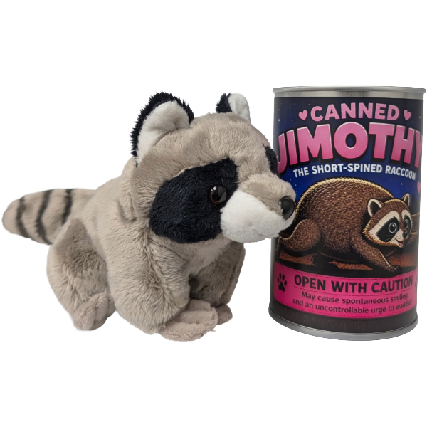 Canned Jimothy the Short Spined Raccoon Seattle Viral Hit