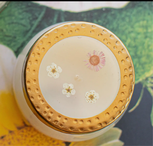 Pressed Flower Candle