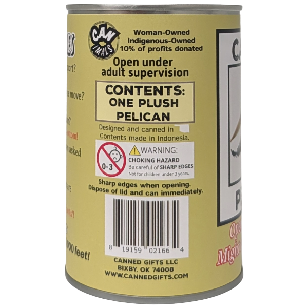 Swoops the Canned Pelican - Eco-Friendly and Recycled Gift