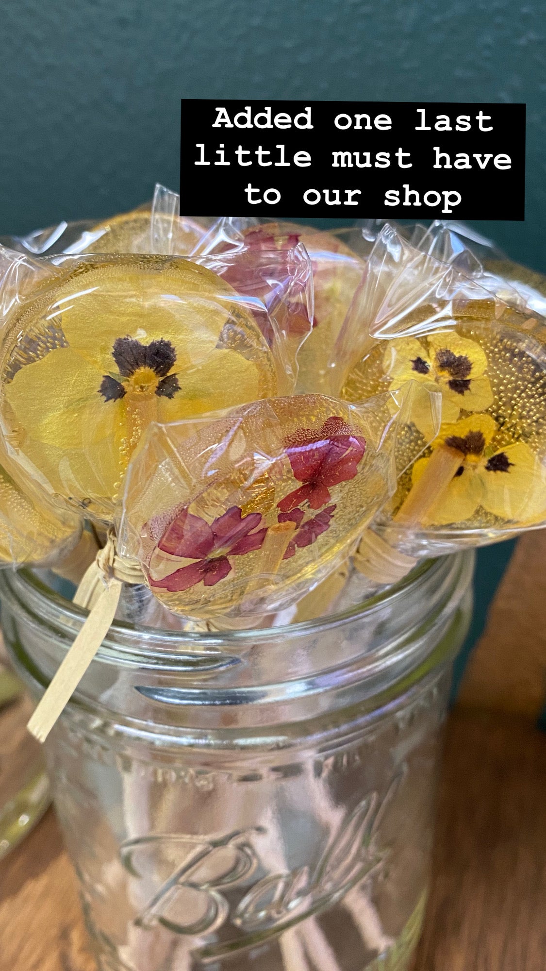 Elderberry Champagne Gourmet Lollipop with edible flower inside