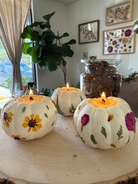 Roots Creativity Lab presents: Floral Pumpkin Candles (Saturday 10/18/25 @ 2-4 pm)