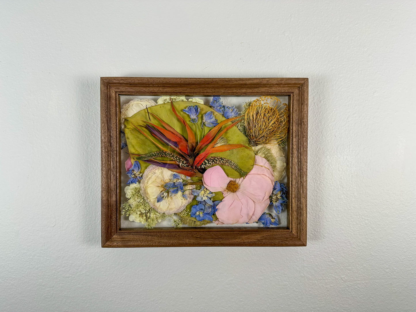 8x10 wood frame with UV resistant acrylic