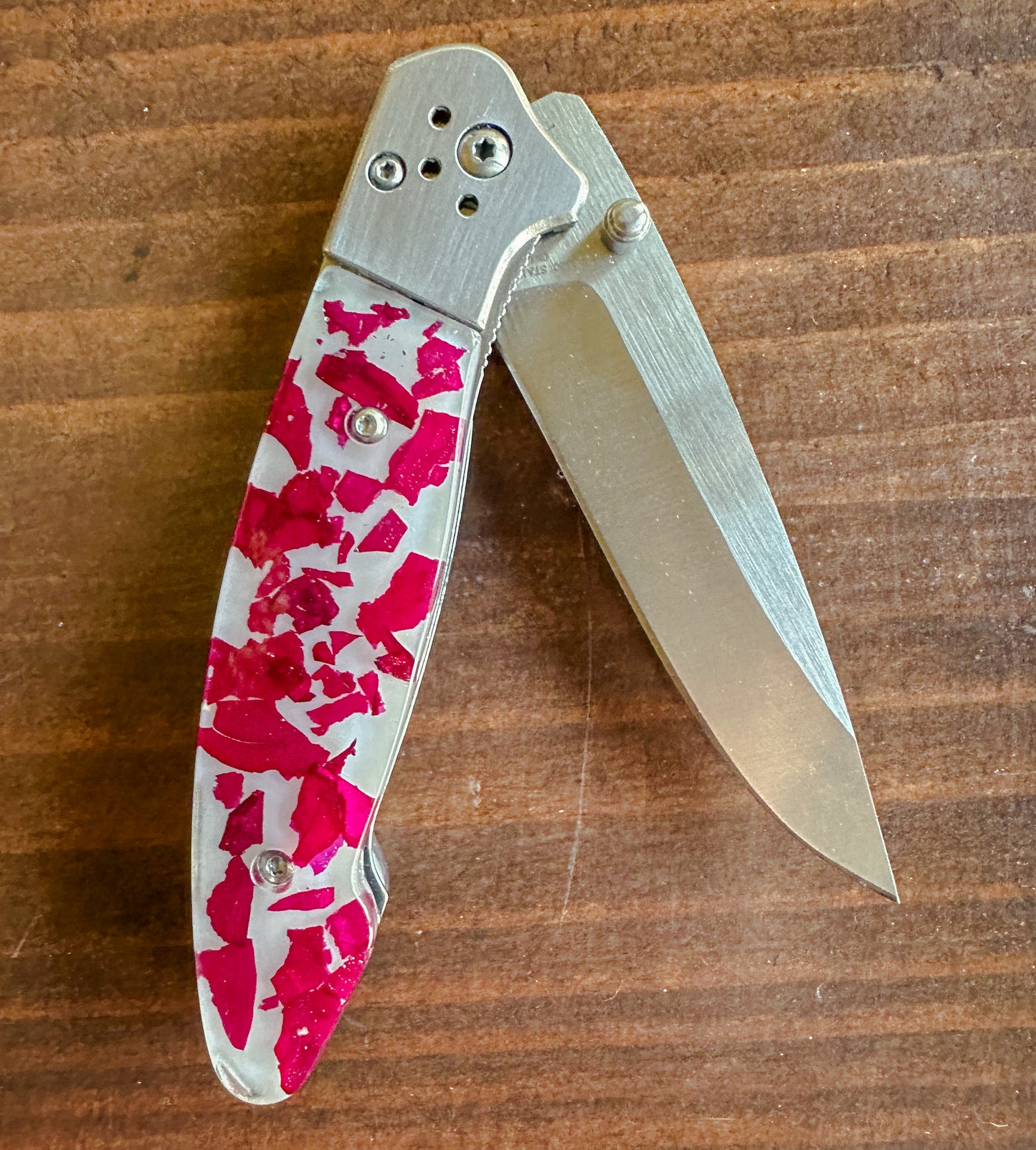 Folding Knife with Floral Handle