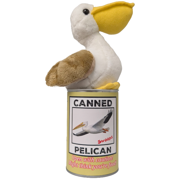 Swoops the Canned Pelican - Eco-Friendly and Recycled Gift