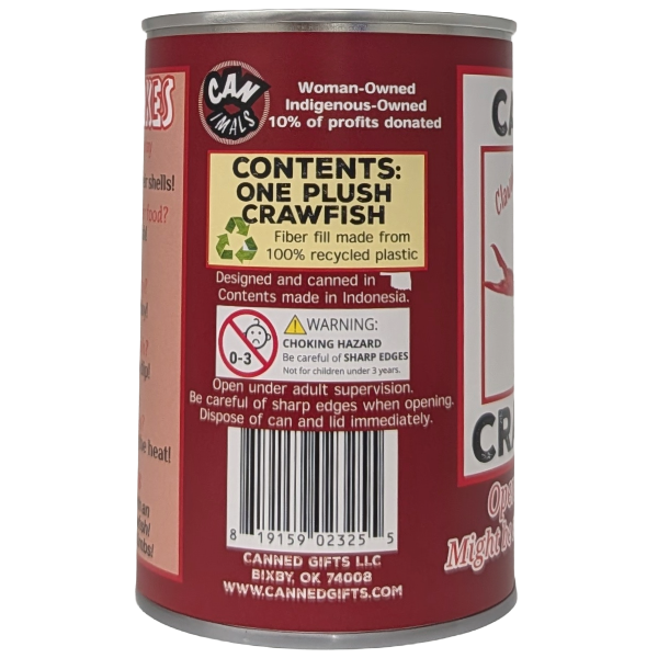 Clawdia the Canned Crawfish - Eco-Friendly Plush w/Jokes