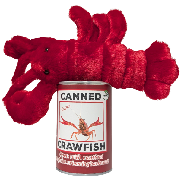 Clawdia the Canned Crawfish - Eco-Friendly Plush w/Jokes