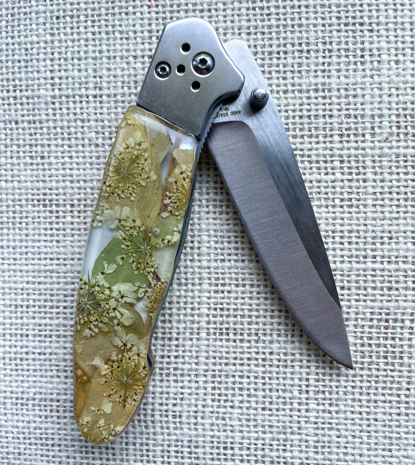 Folding Knife with Floral Handle